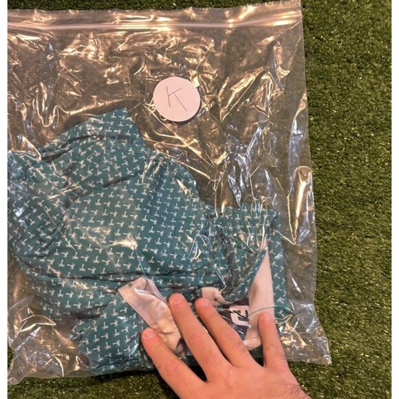 Footjoy polo mens XL green white lightweight breathable palm tree stretch K - Picture 13 of 13